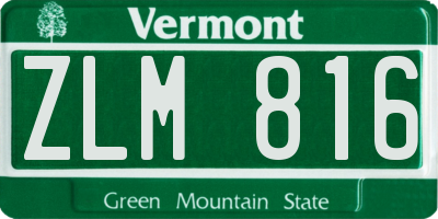 VT license plate ZLM816