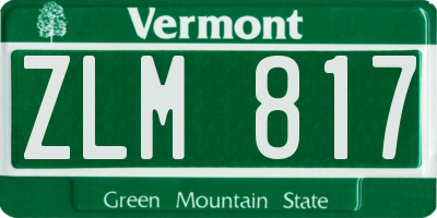 VT license plate ZLM817