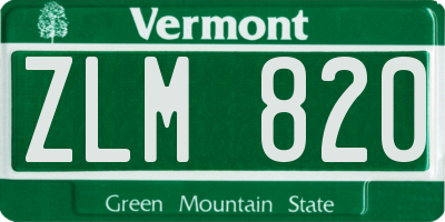 VT license plate ZLM820