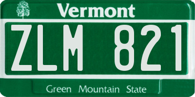 VT license plate ZLM821