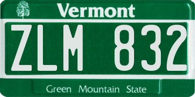 VT license plate ZLM832