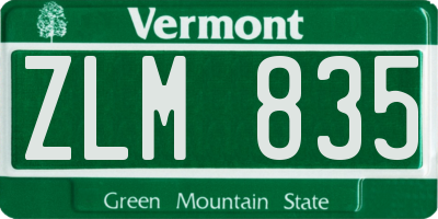 VT license plate ZLM835
