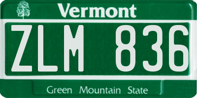VT license plate ZLM836