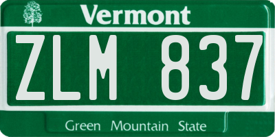 VT license plate ZLM837