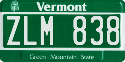 VT license plate ZLM838