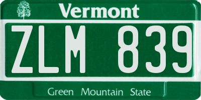 VT license plate ZLM839