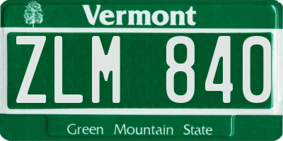 VT license plate ZLM840