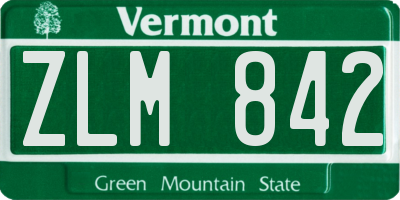 VT license plate ZLM842