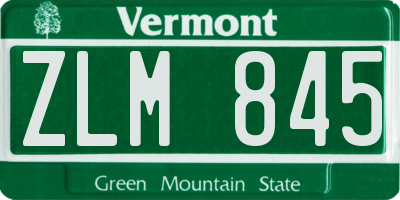 VT license plate ZLM845