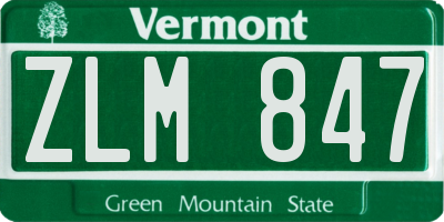 VT license plate ZLM847