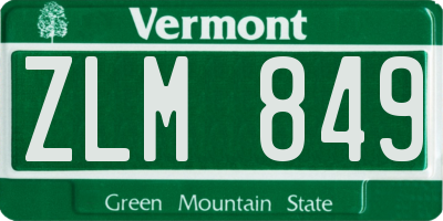 VT license plate ZLM849