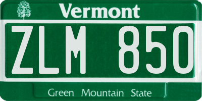 VT license plate ZLM850