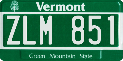 VT license plate ZLM851