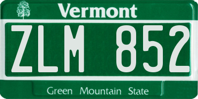 VT license plate ZLM852