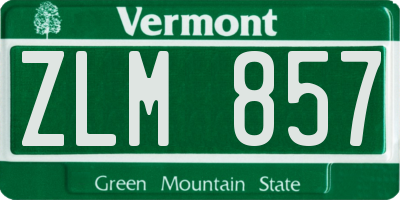 VT license plate ZLM857
