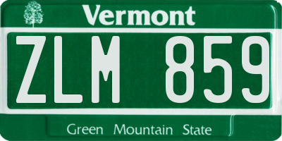VT license plate ZLM859