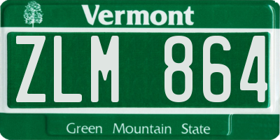 VT license plate ZLM864