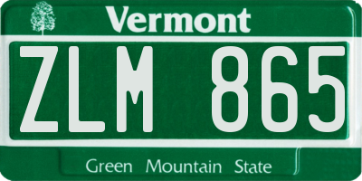 VT license plate ZLM865