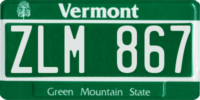 VT license plate ZLM867