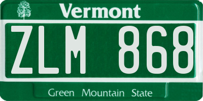 VT license plate ZLM868