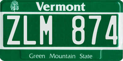 VT license plate ZLM874
