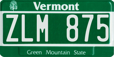 VT license plate ZLM875