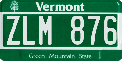 VT license plate ZLM876
