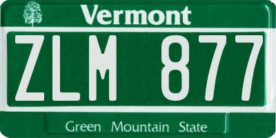 VT license plate ZLM877