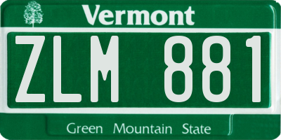 VT license plate ZLM881
