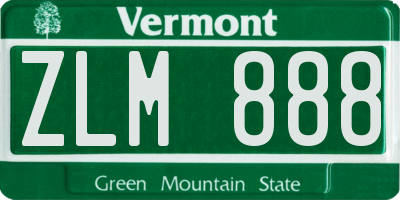 VT license plate ZLM888