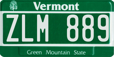 VT license plate ZLM889