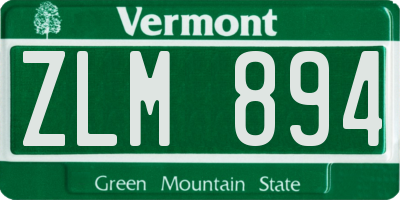 VT license plate ZLM894