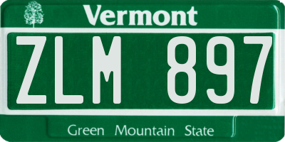 VT license plate ZLM897