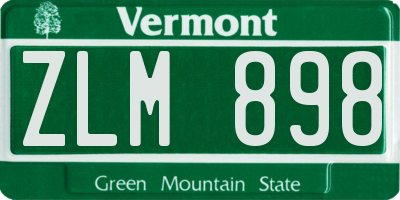 VT license plate ZLM898