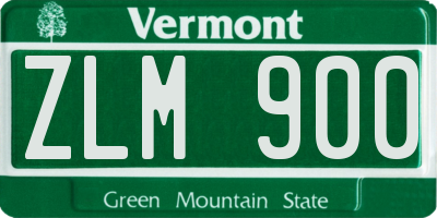 VT license plate ZLM900