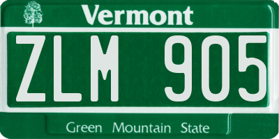VT license plate ZLM905