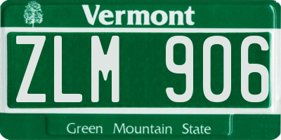 VT license plate ZLM906
