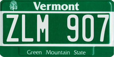 VT license plate ZLM907