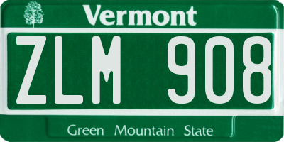 VT license plate ZLM908