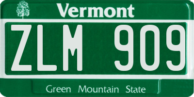 VT license plate ZLM909