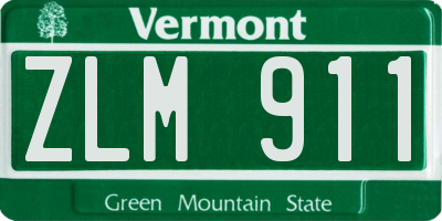 VT license plate ZLM911