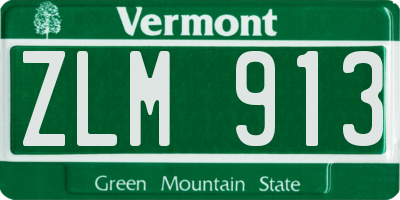 VT license plate ZLM913