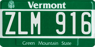 VT license plate ZLM916