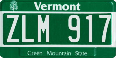 VT license plate ZLM917