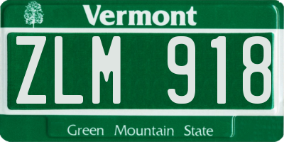 VT license plate ZLM918