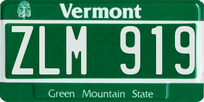 VT license plate ZLM919