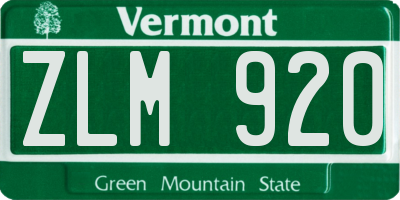 VT license plate ZLM920