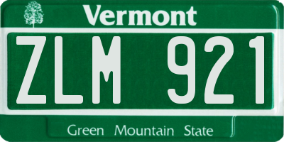 VT license plate ZLM921