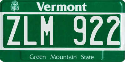VT license plate ZLM922