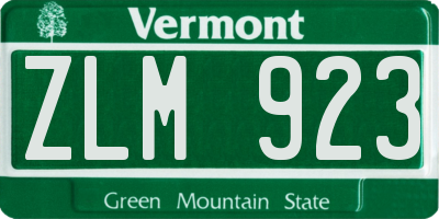 VT license plate ZLM923